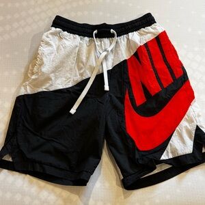 Nike Red and Black Colorblock Shorts w/ liner size M